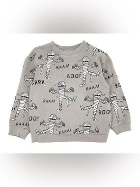 GUC H&M Little Boys Halloween Mummy Pullover Sweatshirt in Gray 5T/6